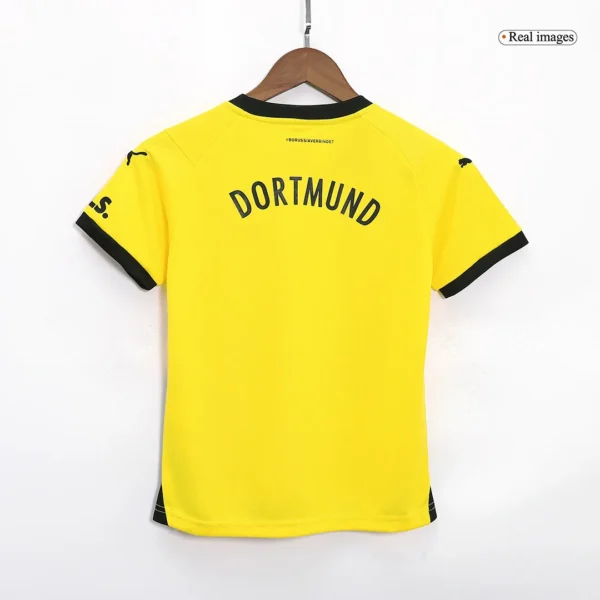 23-24 Kids Borussia Dortmund Home Whole Kit (Jersey+Shorts+Socks) - Image 4