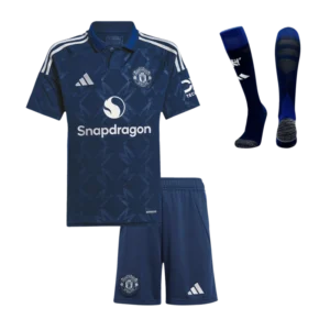 Kids Manchester United Custom Away Full Soccer Kits 2024-25