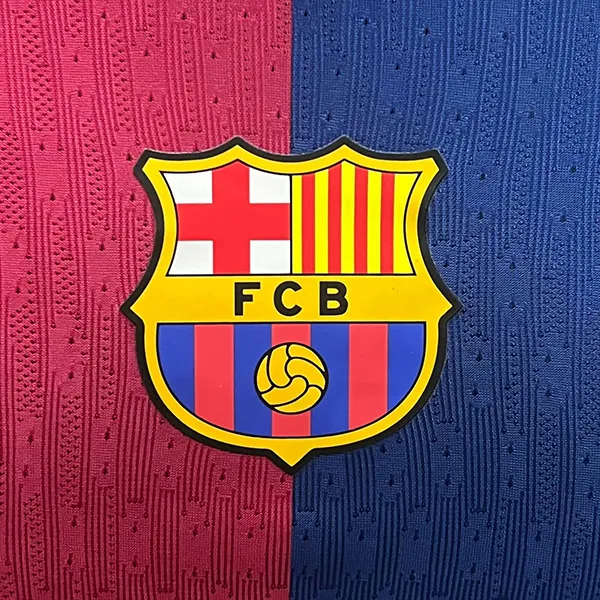 24-25 Barcelona Home Soccer Jersey Player Edition Long Sleeve - Image 4