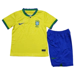 Brazil Kids Soccer Jersey Home Kit(Jersey+Shorts) World Cup 2022