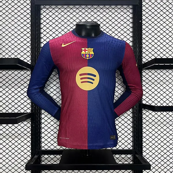 24-25 Barcelona Home Soccer Jersey Player Edition Long Sleeve - Image 10