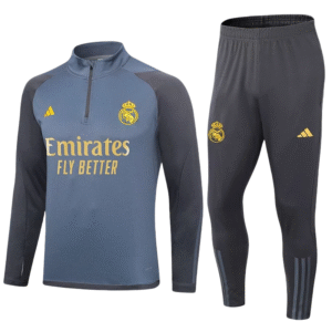 23-24 Half-Pull Training Suit Grey Football Shirt