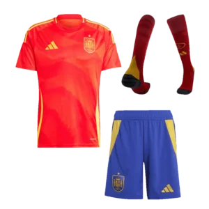 Spain Home Whole Kit(Jersey+Shorts+Socks) Euro 2024