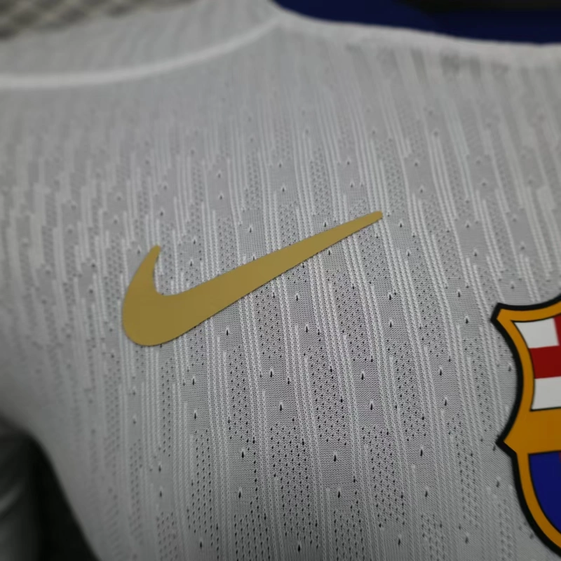 2025-26 Barcelona Home Player Version Shirt White Jersey Without Spofity Text - Image 4
