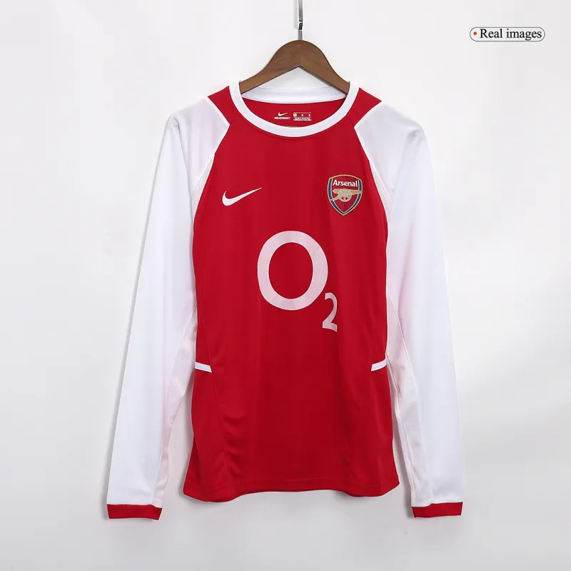 02-04 Arsenal Retro Home Long Sleeve Jersey - Image 3