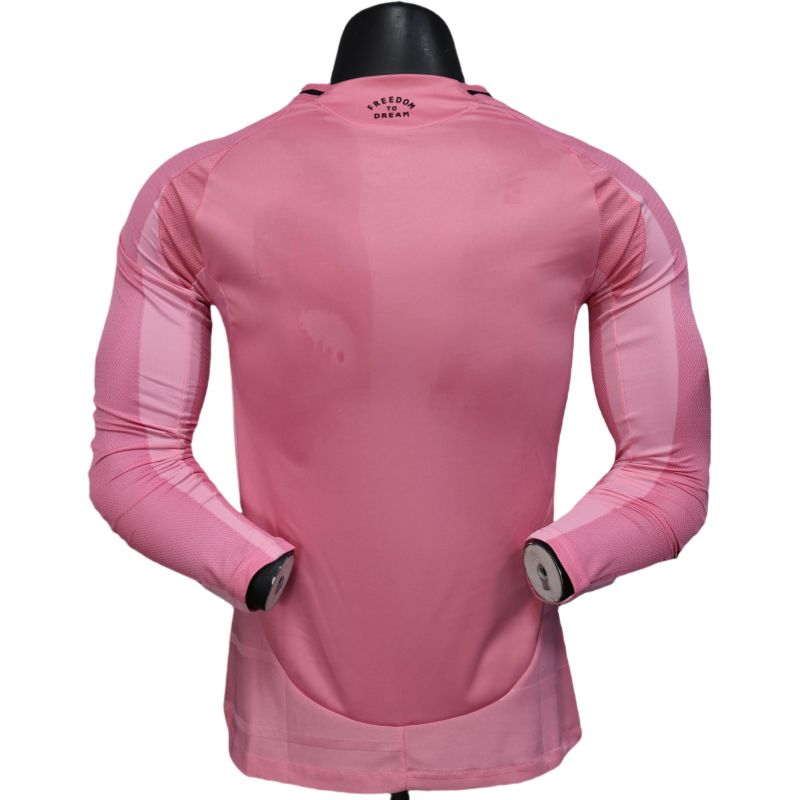 Inter Miami CF Home Pink Soccer Jersey Player Version Shirt Long sleeve 2025-26 - Image 2