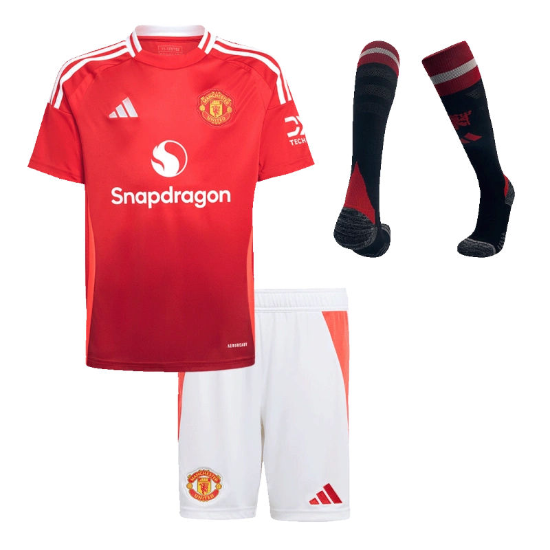 2024-25 Kids Manchester United Custom Home Full Soccer Kits
