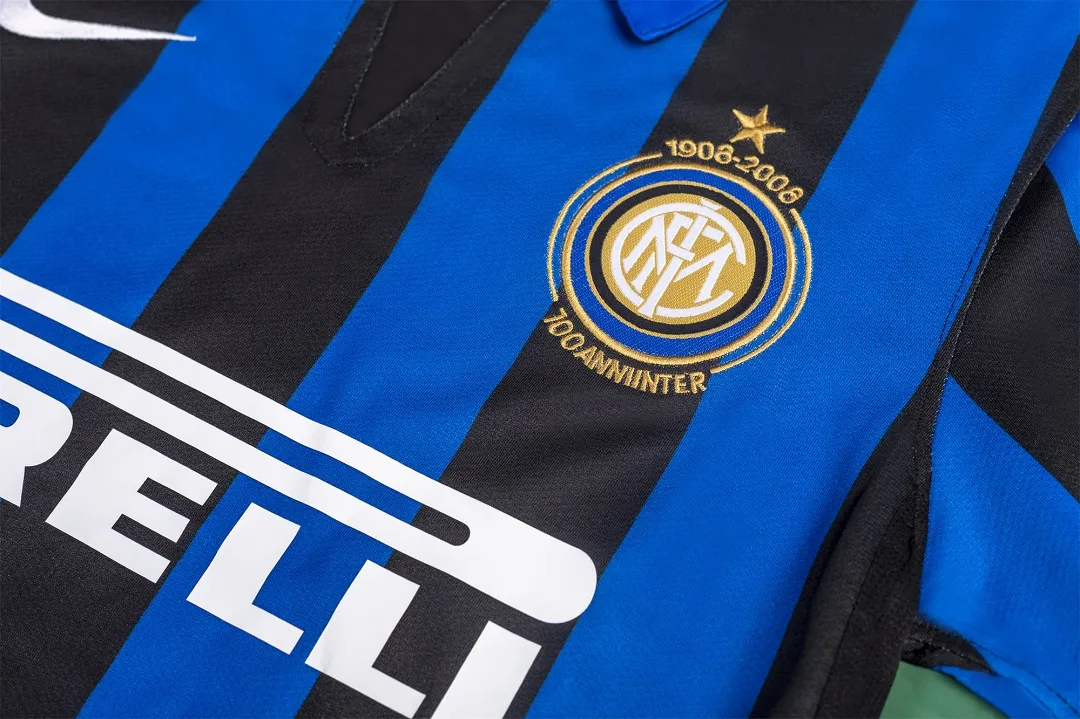 07-08 Inter Milan Retro 100th Anniversary Home Jersey - Image 7