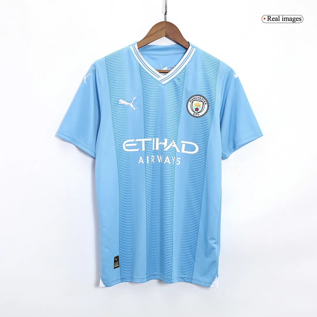 2023/24 Manchester City HAALAND #9 GREALISH #10 DE BRUYNE #17 STONES #5 J.ALVAREZ #19 FODEN #47 Japanese Tour Printing Home Jersey - Image 7