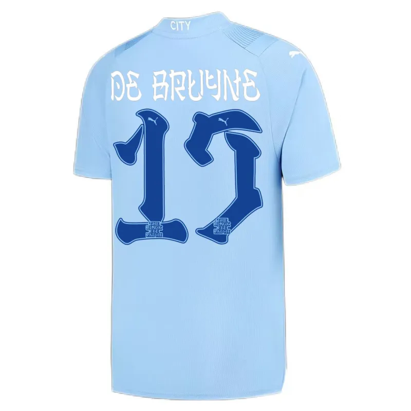 2023/24 Manchester City HAALAND #9 GREALISH #10 DE BRUYNE #17 STONES #5 J.ALVAREZ #19 FODEN #47 Japanese Tour Printing Home Jersey - Image 4