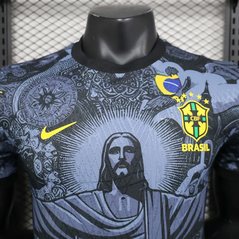 2024 Brazil Christ the Redeemer Special Kit Player Version Shirt Football - Image 3