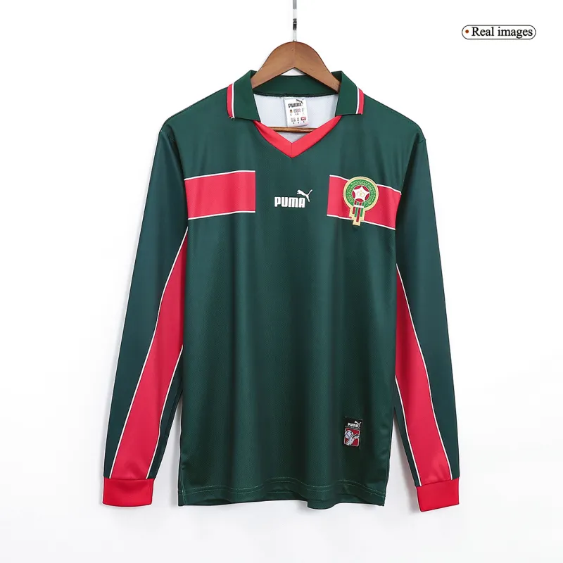 Morocco 1998 Home Retro Jersey Long Sleeve - Image 9