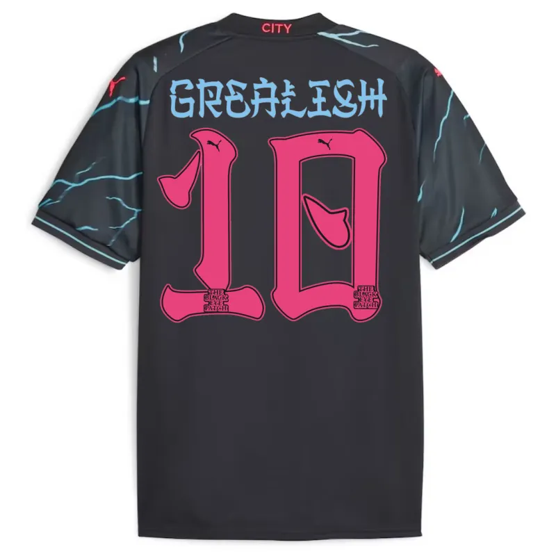2023/24 Manchester City HAALAND #9 GREALISH #10 DE BRUYNE #17 J.ALVAREZ #19 FODEN #47 Japanese Tour Printing Third Jersey - Image 6