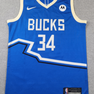 Bucks No. 34 Antetokounmpo City Edition blue