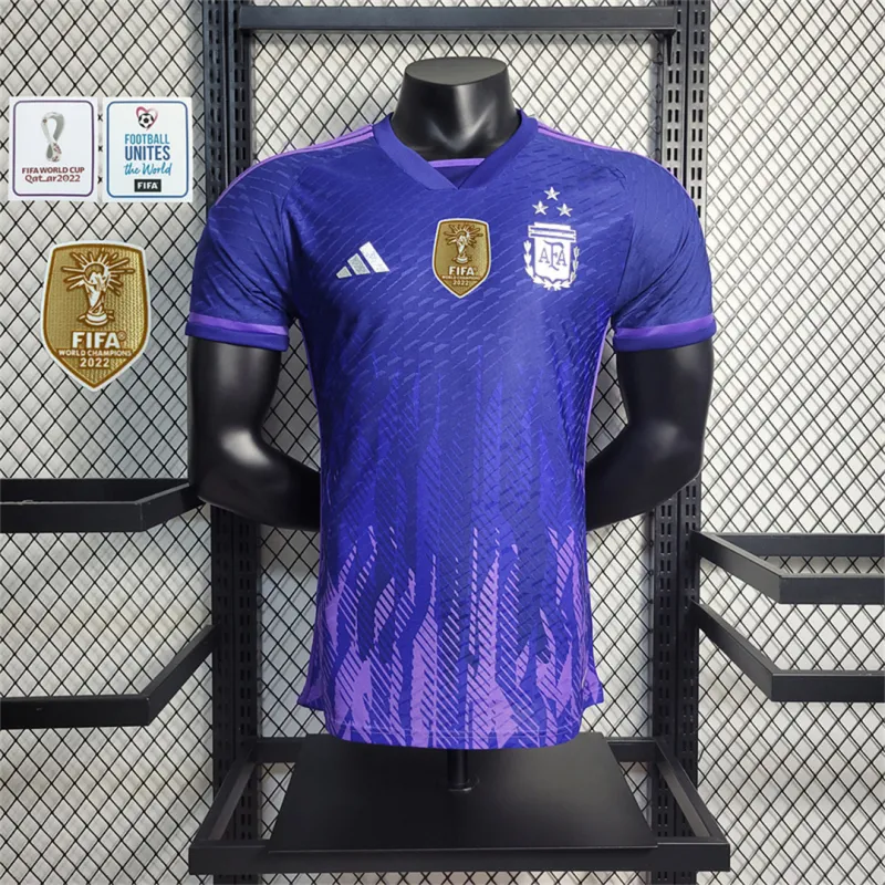 2022 Argentina World Cup Champion Edition 3 stars Away Jersey Player Version - Image 3
