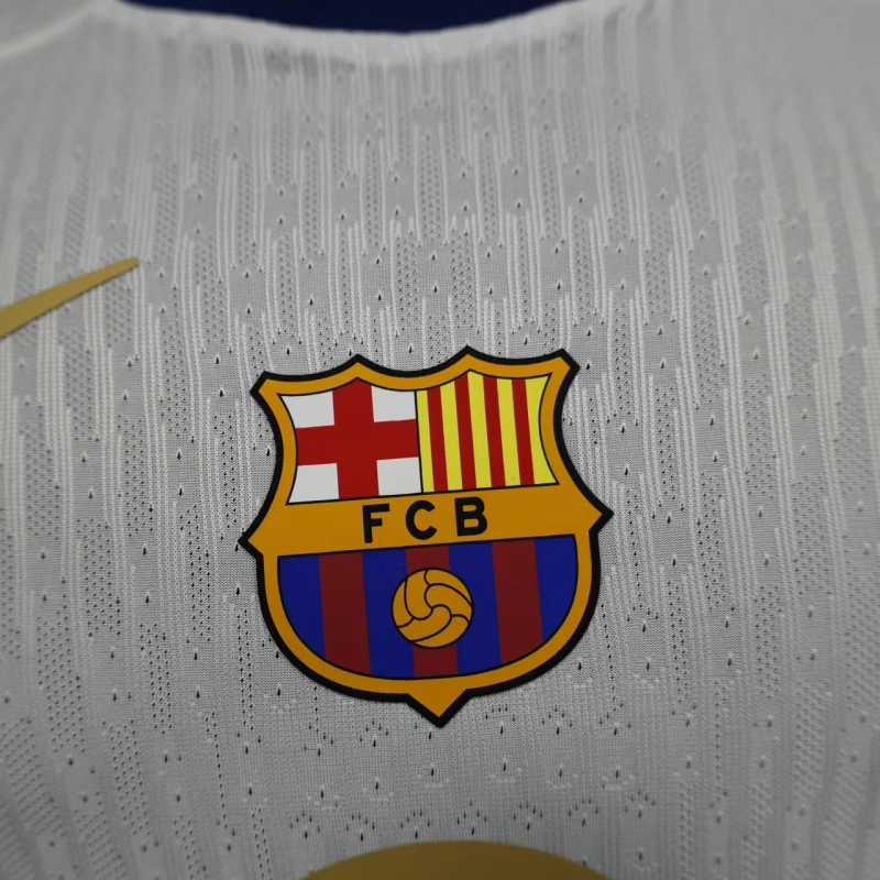 2025-26 Barcelona Home Player Version Shirt White Jersey Without Spofity Text - Image 3