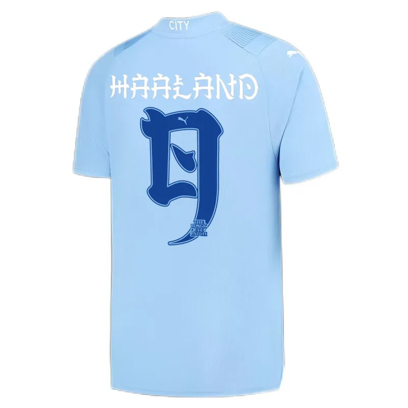 2023/24 Manchester City HAALAND #9 GREALISH #10 DE BRUYNE #17 STONES #5 J.ALVAREZ #19 FODEN #47 Japanese Tour Printing Home Jersey - Image 6