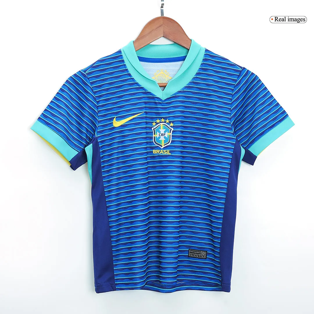 Kids Brazil Custom Away Full Soccer Kits 2024 - Image 3