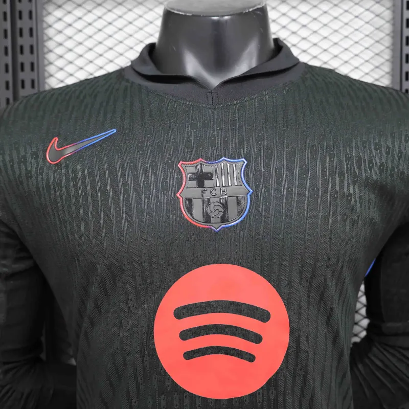 24-25 Barcelona Away Long Sleeve Kit Player Version Shirt Soccer Jersey - Image 5