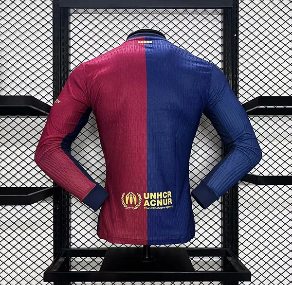 24-25 Barcelona Home Soccer Jersey Player Edition Long Sleeve - Image 11