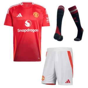 24-25 Manchester United Home Full Kit(Jersey+Shorts+Socks)
