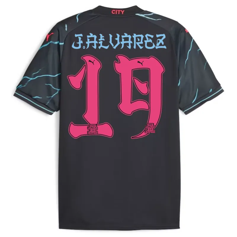 2023/24 Manchester City HAALAND #9 GREALISH #10 DE BRUYNE #17 J.ALVAREZ #19 FODEN #47 Japanese Tour Printing Third Jersey - Image 4
