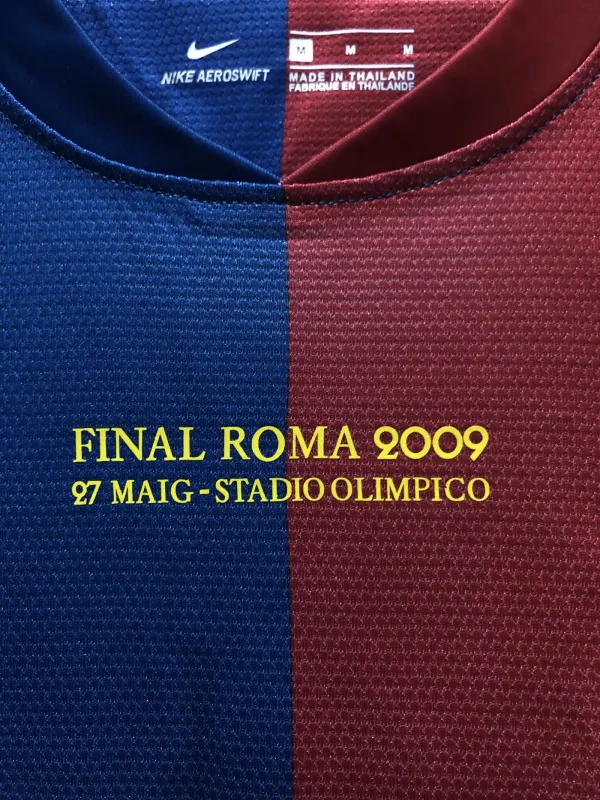 08-09 Barcelona Messi #10 UCL Final Retro Long Sleeve Home - Image 3