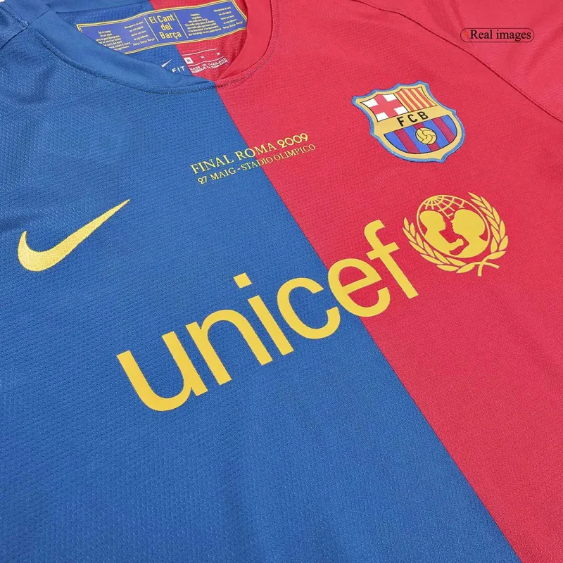 2008/09 Barcelona UCL Final Retro Home Long Sleeve Jersey - Image 3