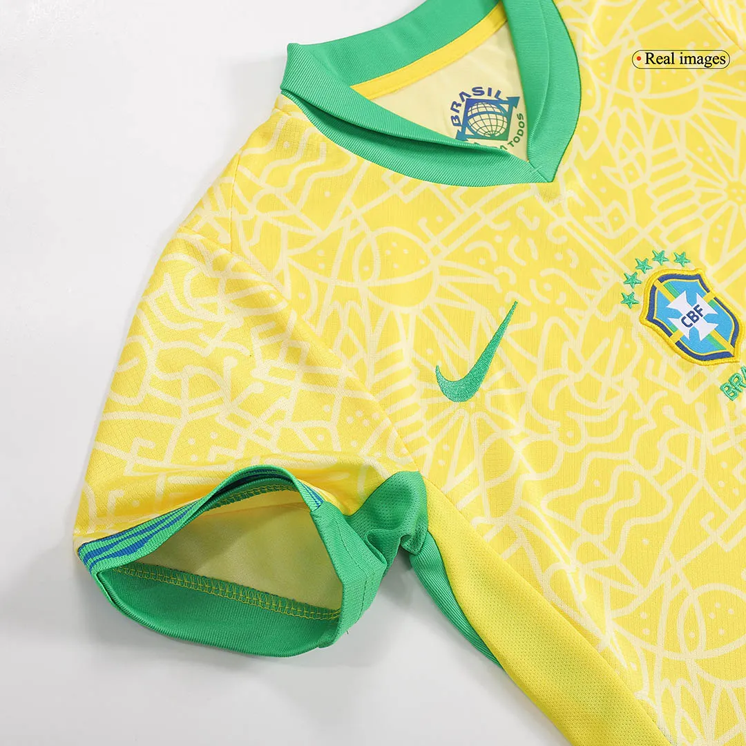 Kids Brazil Custom Home Full Soccer Kits 2024 - Image 7