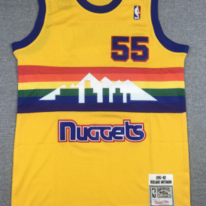 Nuggets No. 55 Mutombo yellow