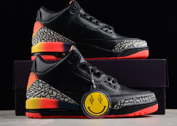 AIR JORDAN AJ3 RETRO BLACK∕GREY∕ORANGE∕YELLOW - Image 4