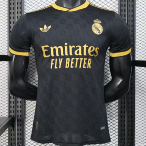 Player Version 25/26 Real Madrid Black with Gold Trim Jersey