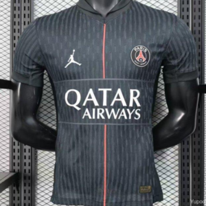 25/26 Player Version Paris Saint-Germain Away Dark Grey with Vertical Stripe Pattern Jersey