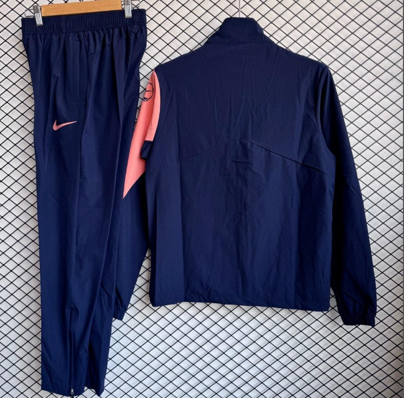 25/26 Barcelona Navy/Pink Full Zipper Windbreaker + Long Pants - Image 5