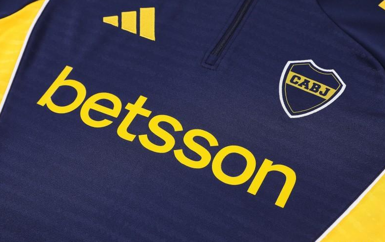 25/26 Boca Juniors Navy Blue with Yellow Stripes Half Zipper Jacket Tracksuit +Long Pants - Image 3