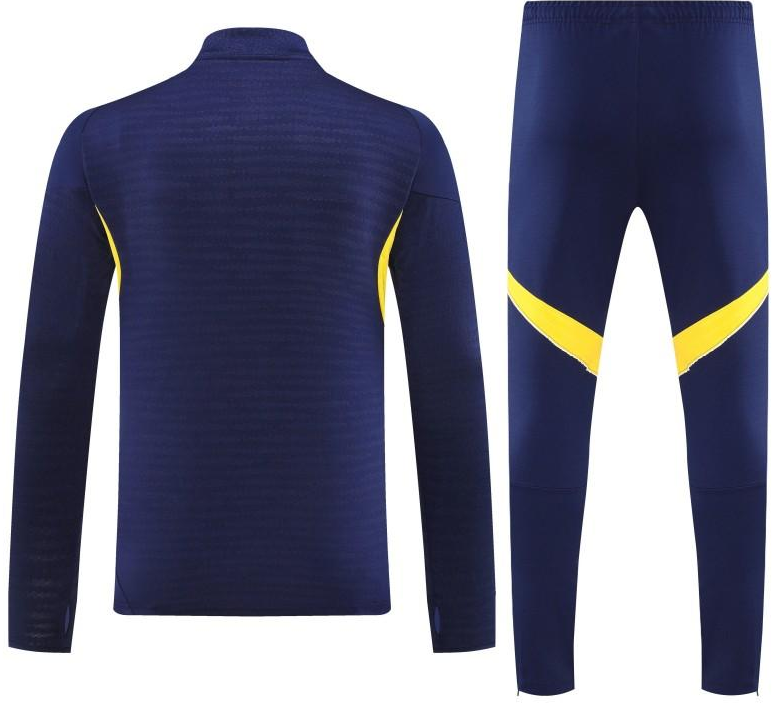 25/26 Boca Juniors Navy Blue with Yellow Stripes Half Zipper Jacket Tracksuit +Long Pants - Image 6