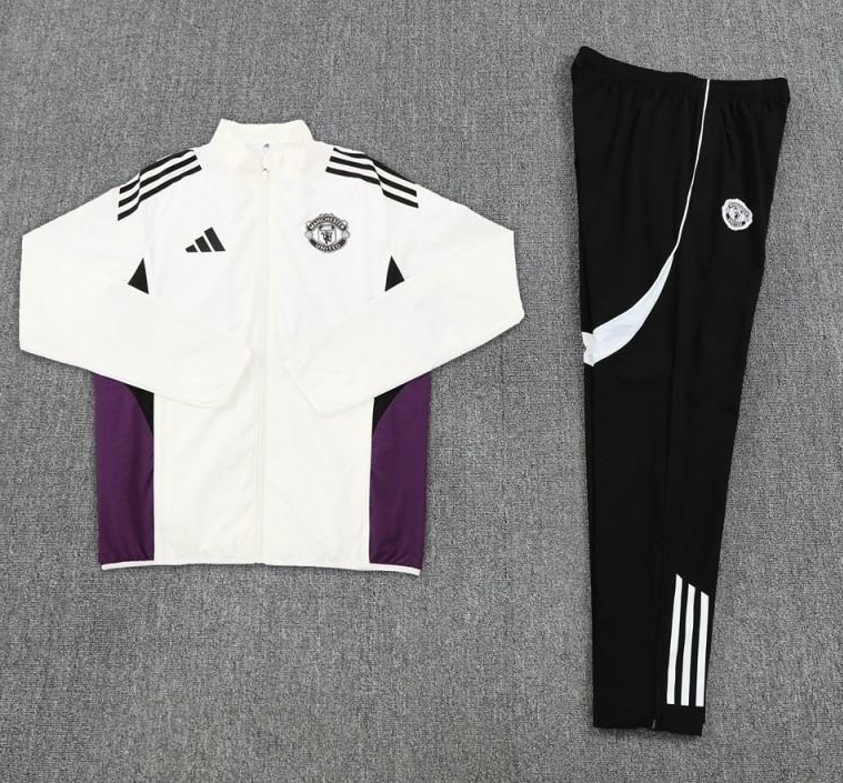 25/26 Manchester United Purple S-2XL Half Zipper Jacket+Long Pants