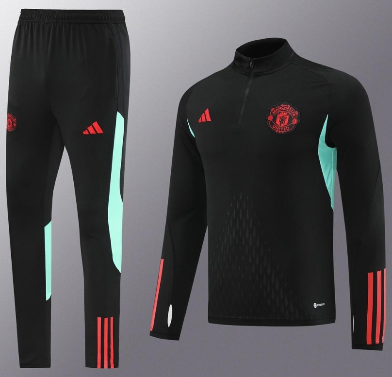 25/26 Manchester United Black Half Zipper Jacket+Long Pants - Image 12