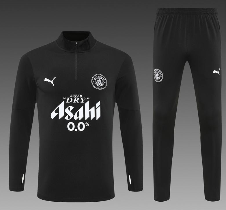 25/26 Manchester City Black Half Zipper Jacket+Long Pants - Image 2