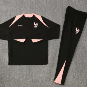 Player Version 25/26 France Black Half Zipper Jacket+Long Pants
