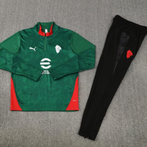 25/26 AC Milan Green Camouflage Half Zipper Jacket+Long Pants