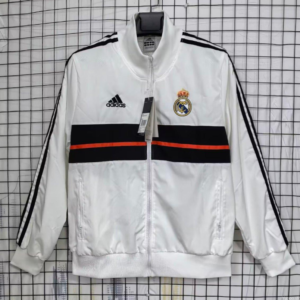 25/26 Real Madrid White Full Zipper Windbreaker