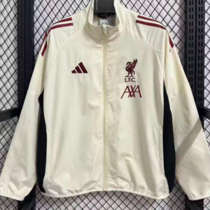 25/26 Liverpool White Full Zipper Windbreaker