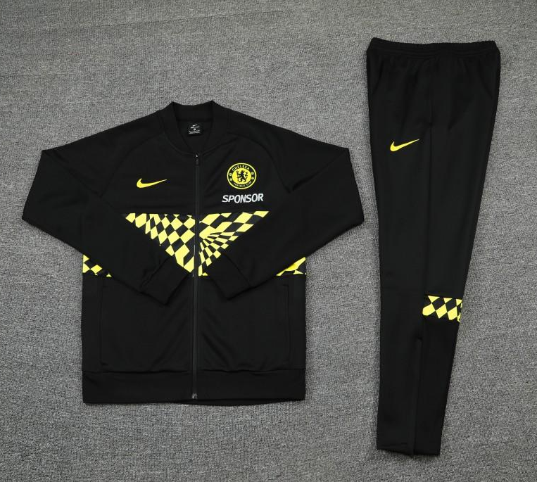 25/26 Chelsea Black/Yellow Full Zipper Jacket + Long Pants