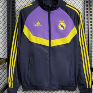 25/26 Real Madrid Jacket Black/Purple Windbreaker