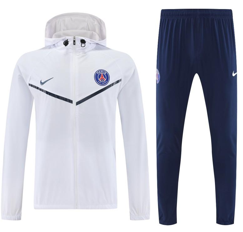 25/26 Paris White Full zipper Jacket Tracksuit+ long pants - Image 2