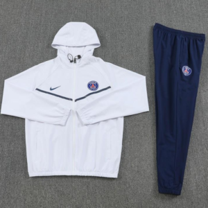 25/26 Paris White Full zipper Jacket Tracksuit+ long pants