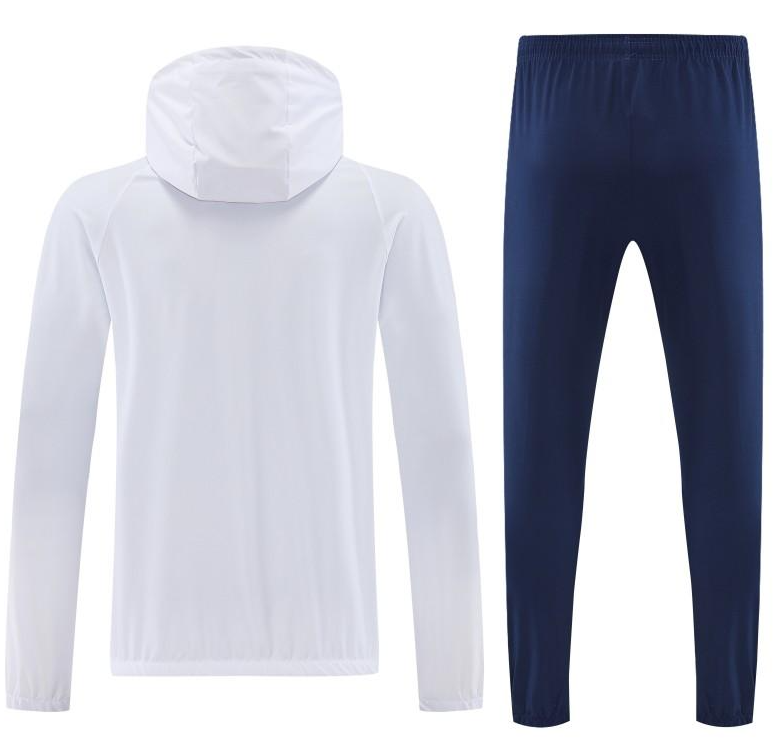 25/26 Paris White Full zipper Jacket Tracksuit+ long pants - Image 4