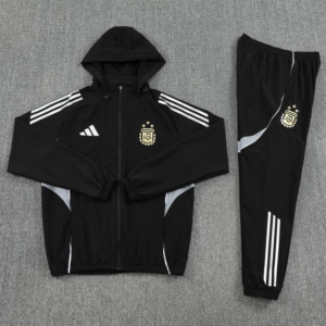 25/26 Argentina Black Full zipper Jacket Tracksuit+ long pants