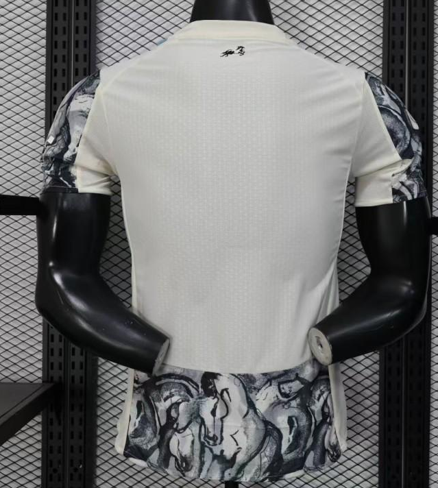 25/26 Player Version Manchester City White with Black Marble Abstract Art Pattern Jersey - Image 5